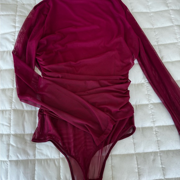 Lulu's Red Long-Sleeve Bodysuit Intimates - Picture 1 of 2